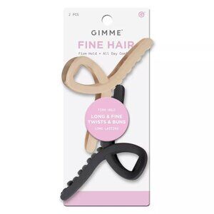 GIMME Fine Hair Claw Clips 2 Pack Twist & Bun Firm Hold Hair Accessories NEW